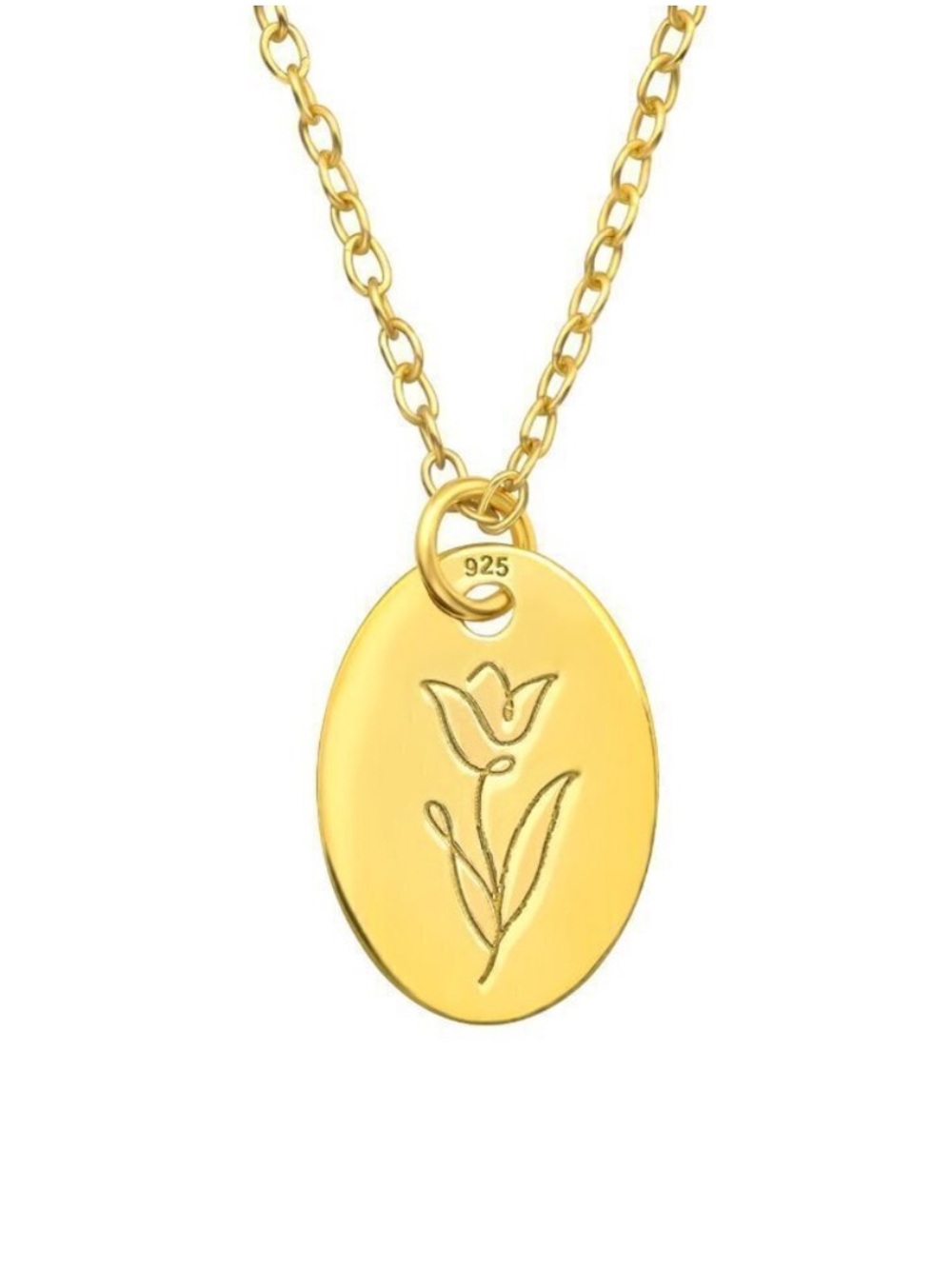 24k Gold Vermeil Tulip Pendant Necklace